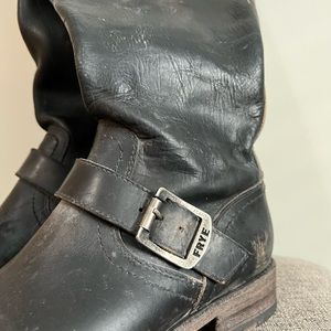 Frye Veronica Slouch 73294  Riding Boots Womens 8 M Black Leather Knee High